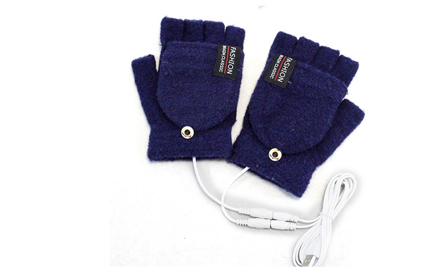 Image 3: USB Winter Warm Heated Gloves