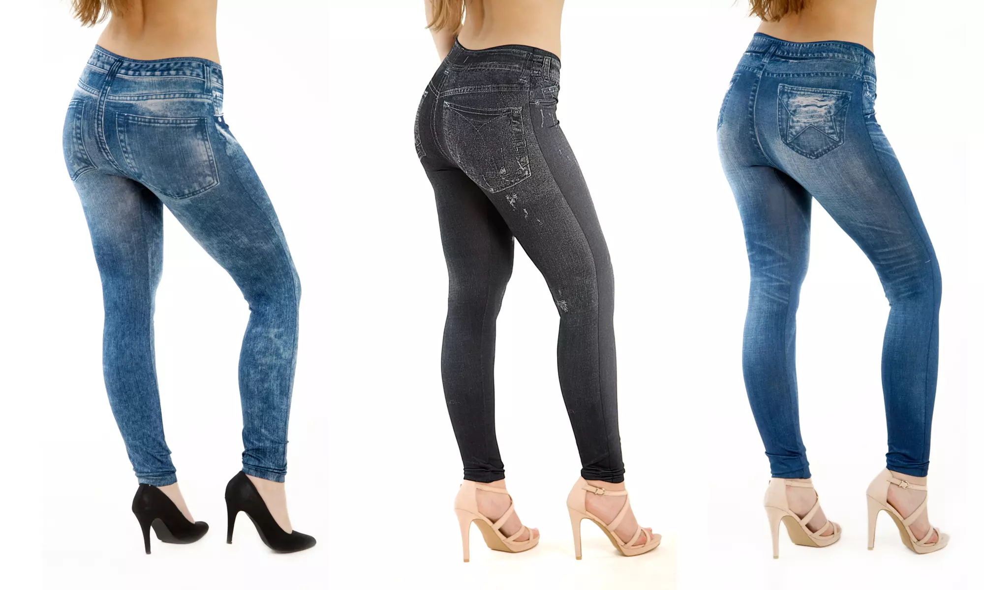 1 ou 2 packs de 3 jeggings pour femme - Second Medium