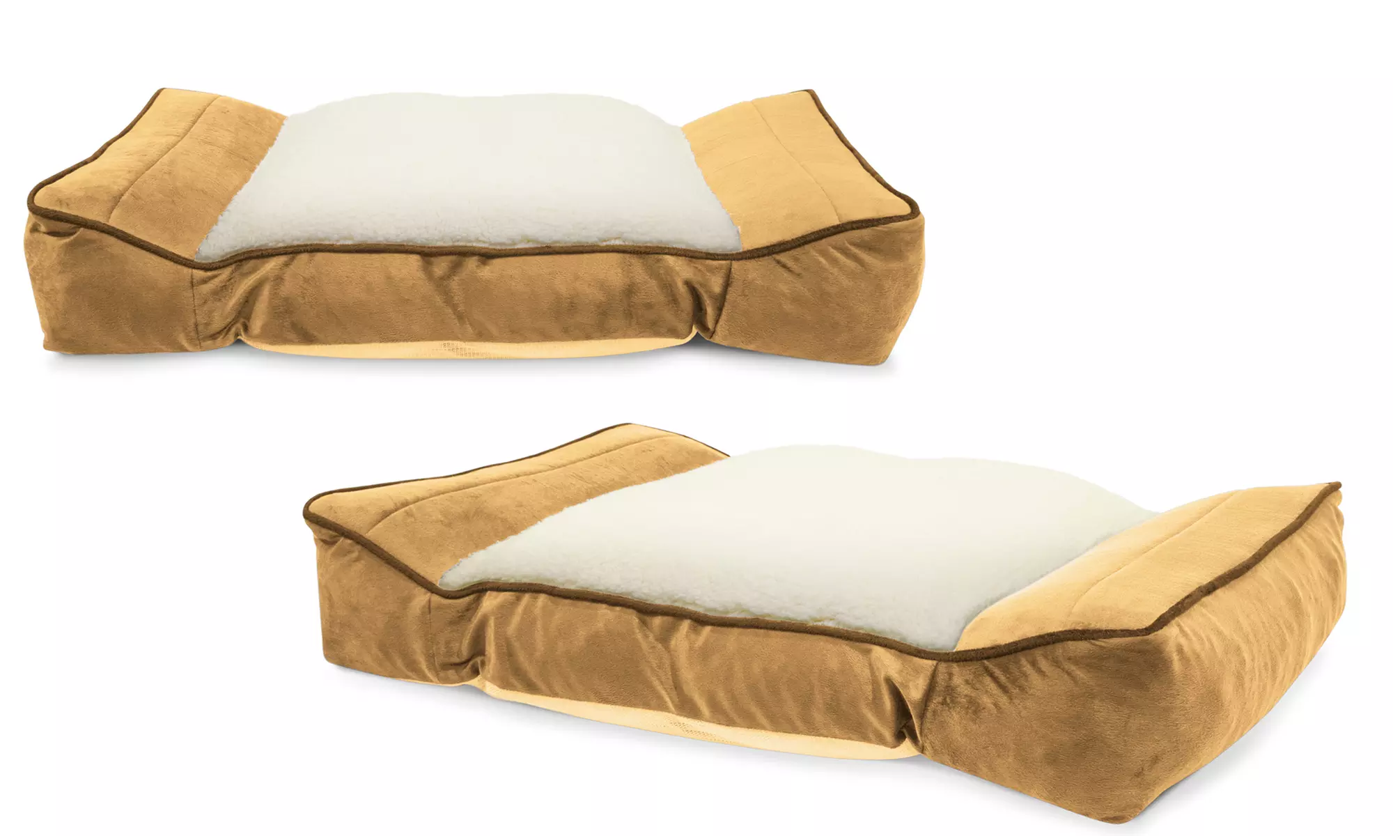 Orthopedic Memory Foam and Sherpa Bolstered Pet Bed - Second Medium