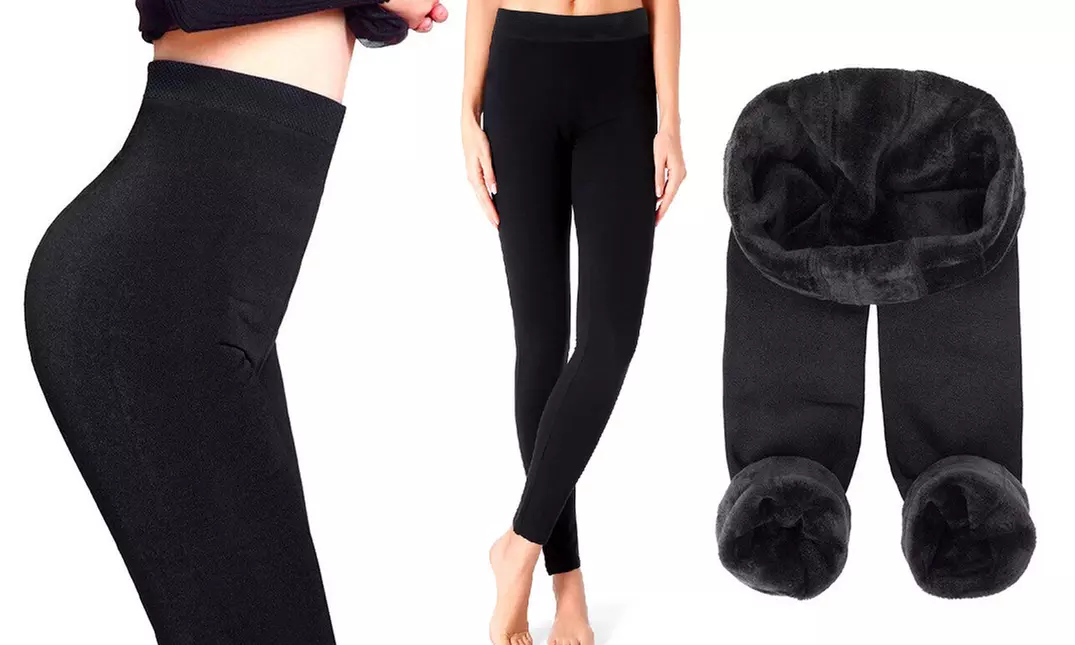 1, 2, 3 ou 5 leggings thermiques avec doublure en fourrure - Primary Image