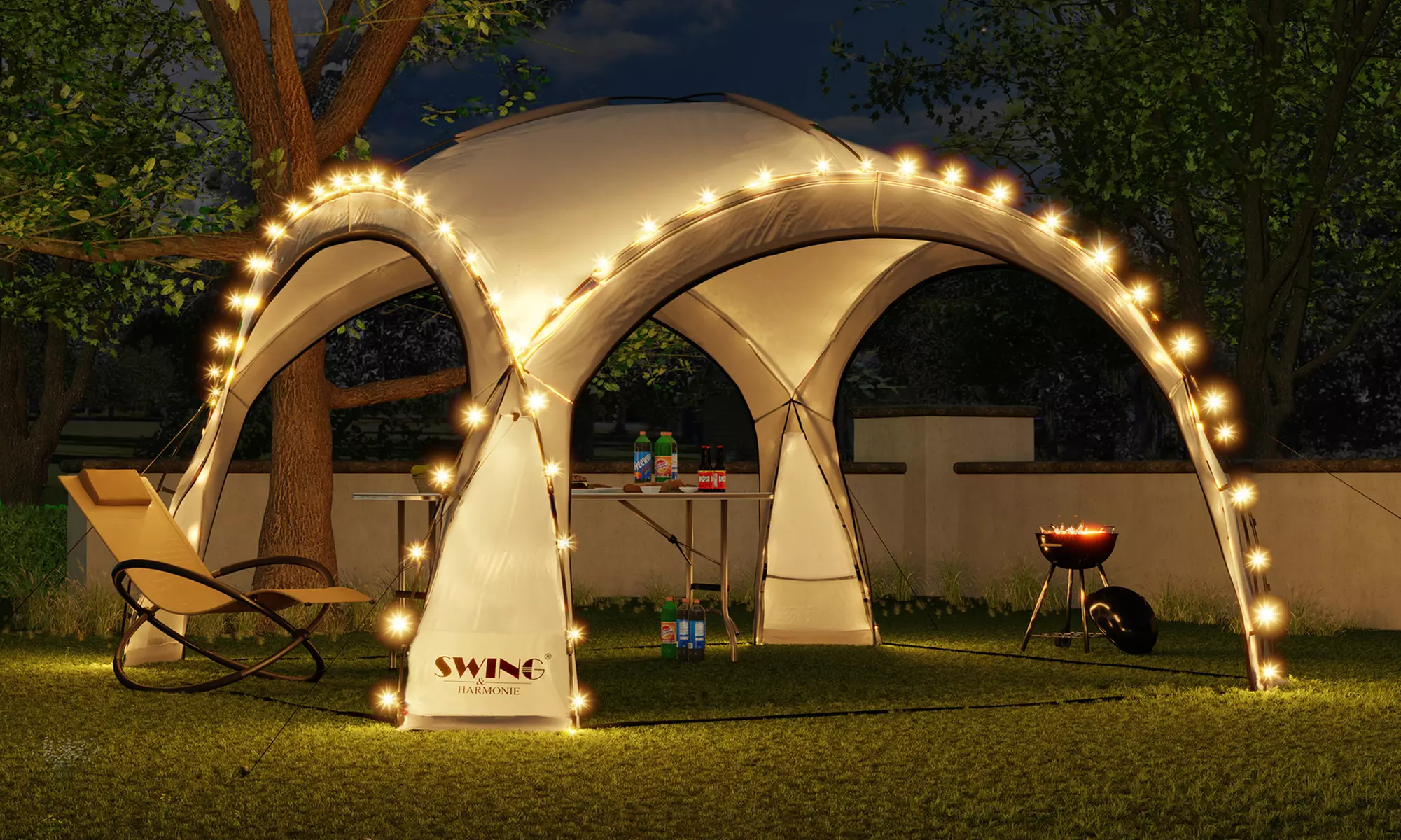 Gazebo Dome Shelter with LED Lighting - Primary Image