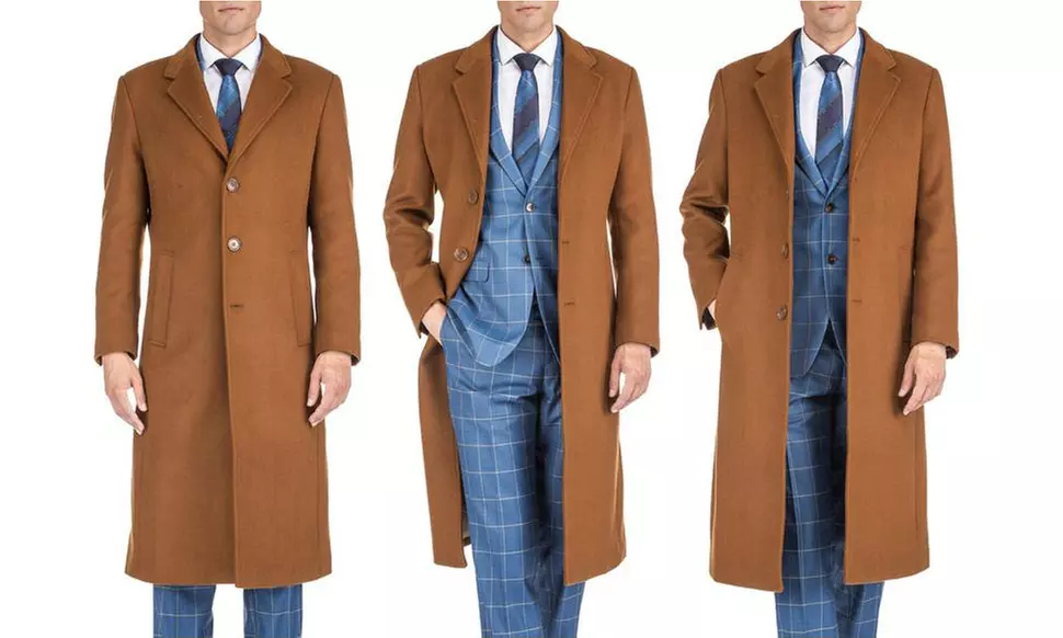 Braveman Men's Wool Blend Over Coats or Car Coats (S-3XL) - Second Medium