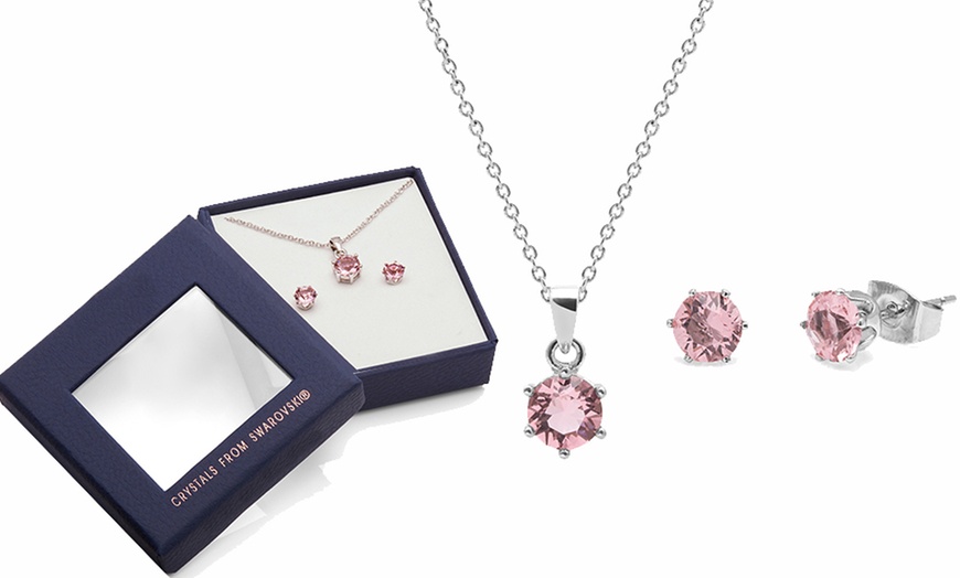 Image 8: Birthstone Necklace and Earrings Set with Crystals from Swarovski®