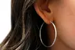 Italian Crafted Fine Sterling Silver Oversized Hoop Earrings 30mm - 60mm - Second Medium
