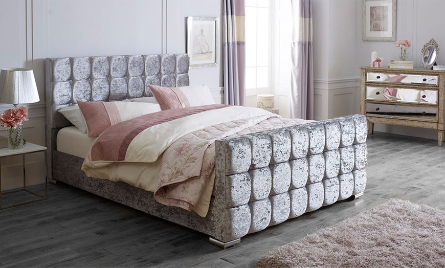 Image 1: Gatsby Upholstered Bed Frame