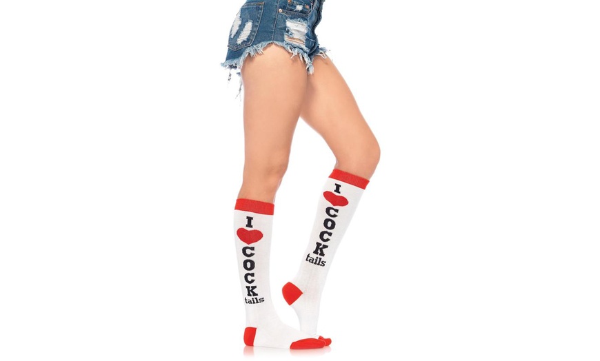 Image 2: Women's Funny Drinking Knee Socks