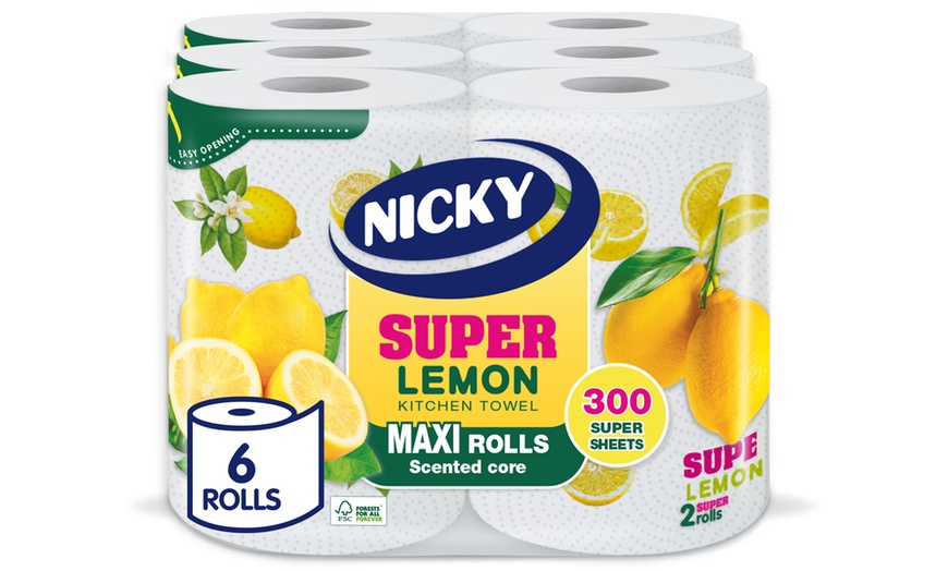 Image 1: Six Lemon-Scented Kitchen Rolls