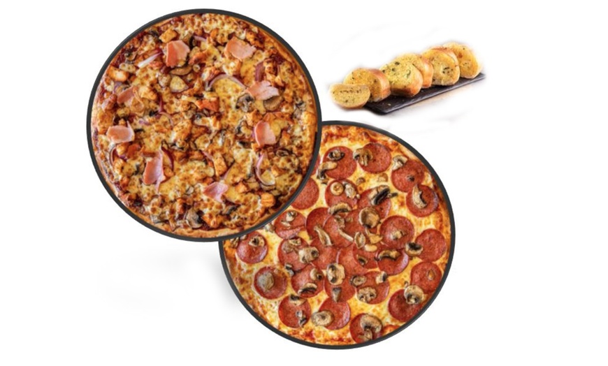 Image 1: 2 Large Pizzas to Go from Sizzling Slice