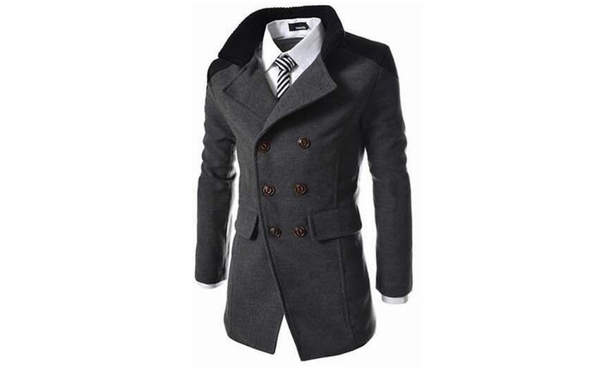 Image 5: Men's Contrasting Collar Coat 