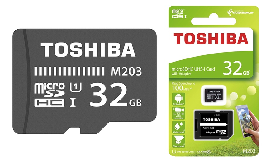 Image 2: Toshiba MicroSD Card with Adapter