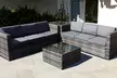 Malta Rattan-Effect Six Seater Set with Optional Rising Firepit Table - Image 3