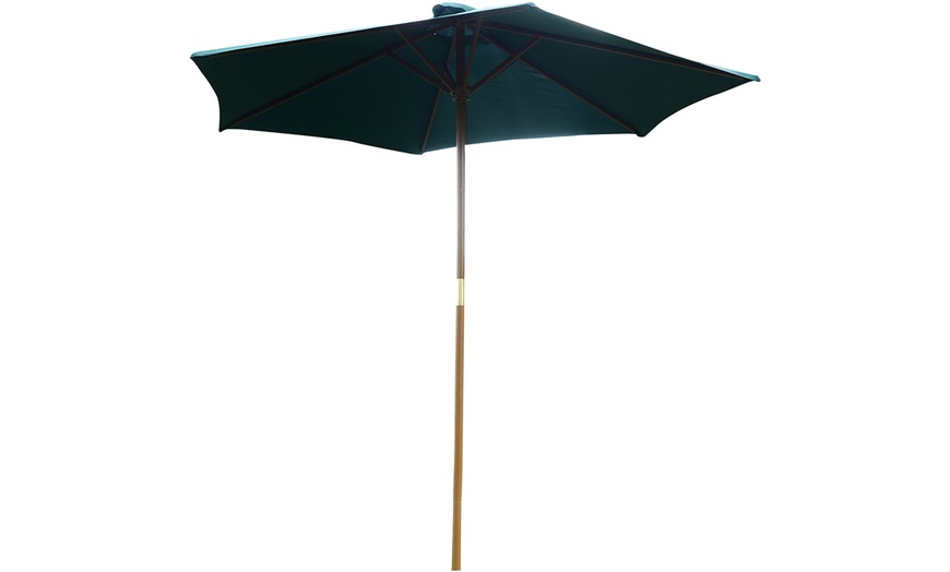 Image 13: Outsunny 2.5m Wood Garden Parasol