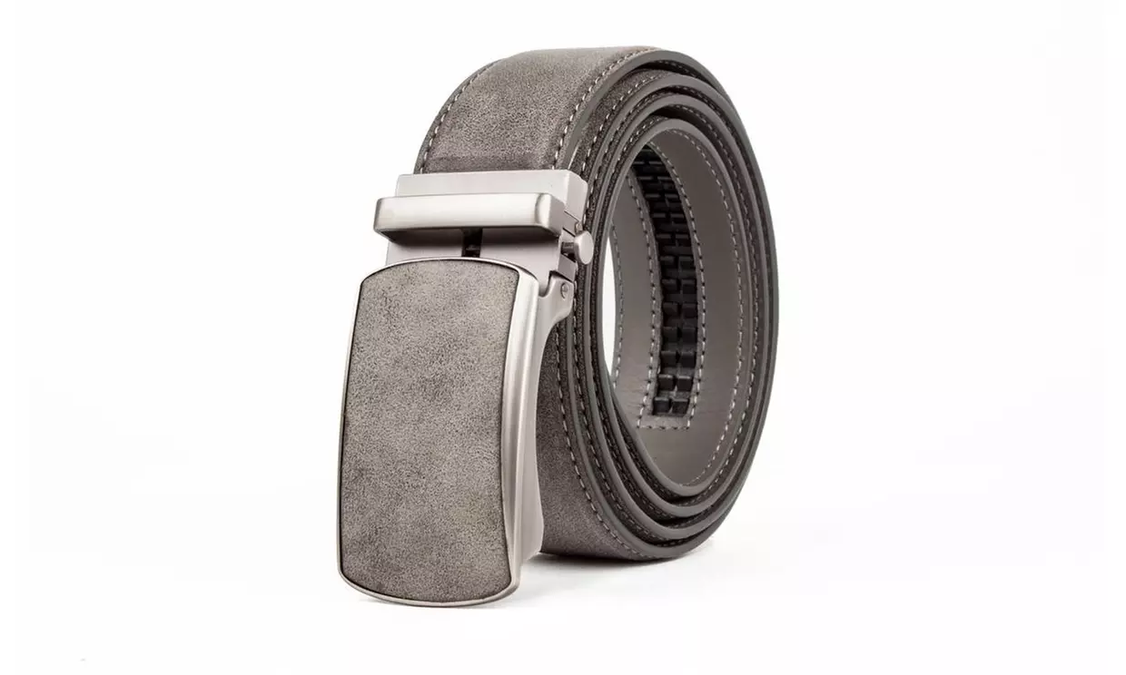Men's Leather Automatic Solid Leather Buckle Ratchet Dress Belts - Second Medium