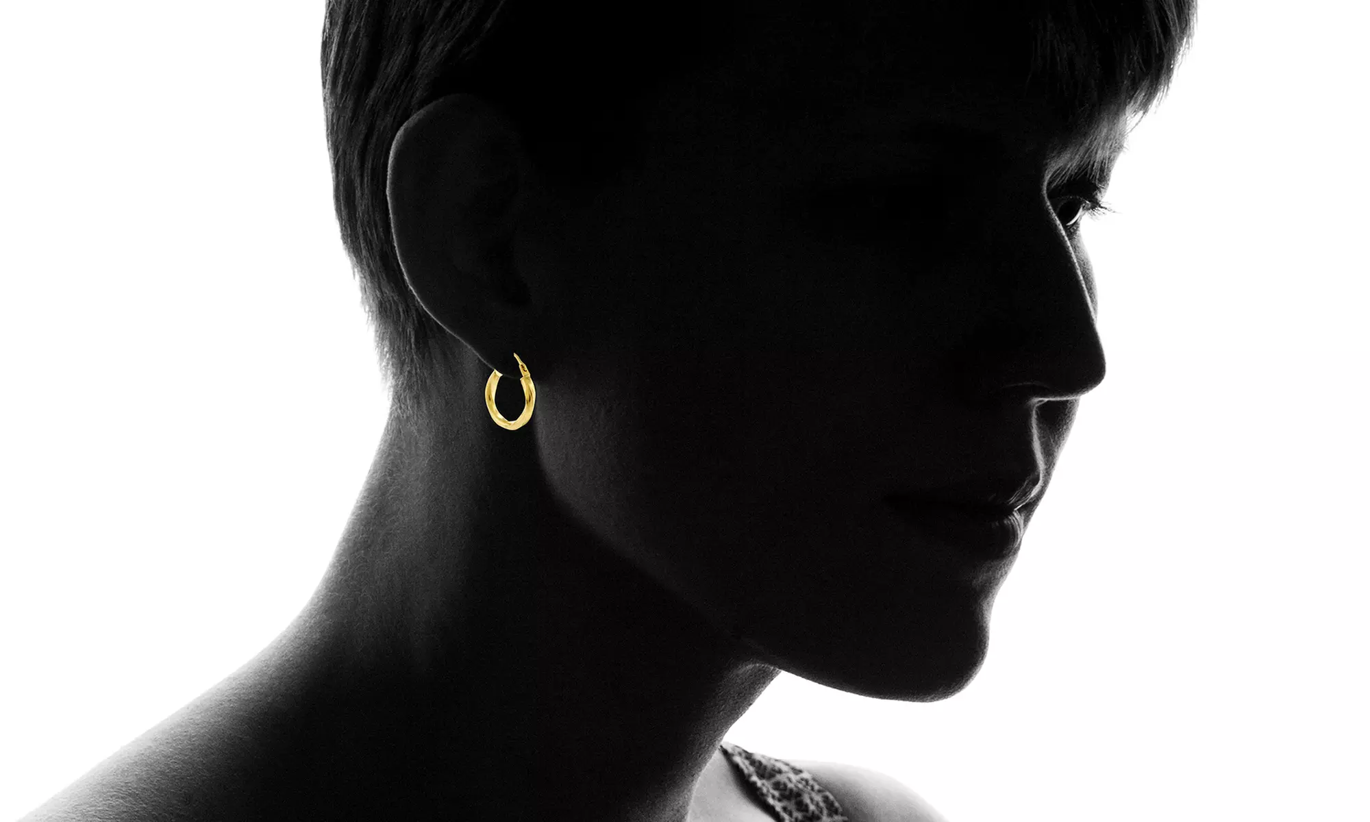 14K Yellow Gold Twisted Hoop Earrings - Second Medium