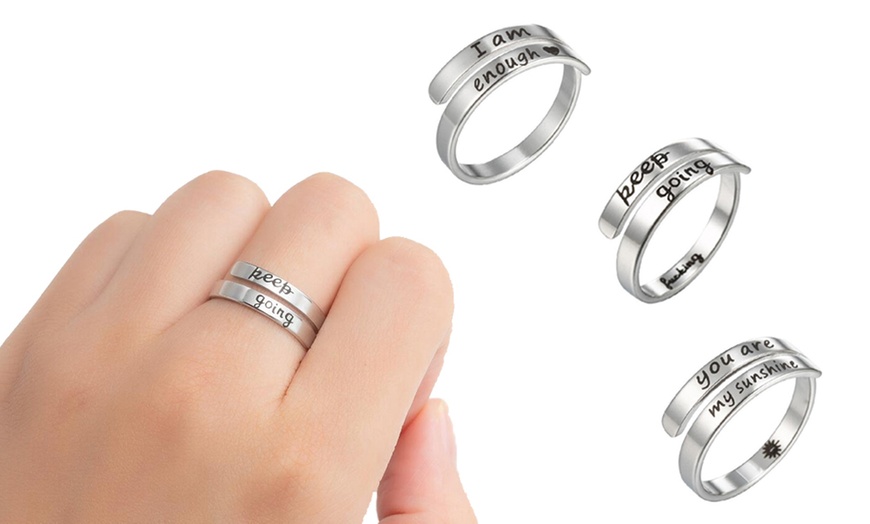 Image 1: One or Three Inspirational Motivational Rings