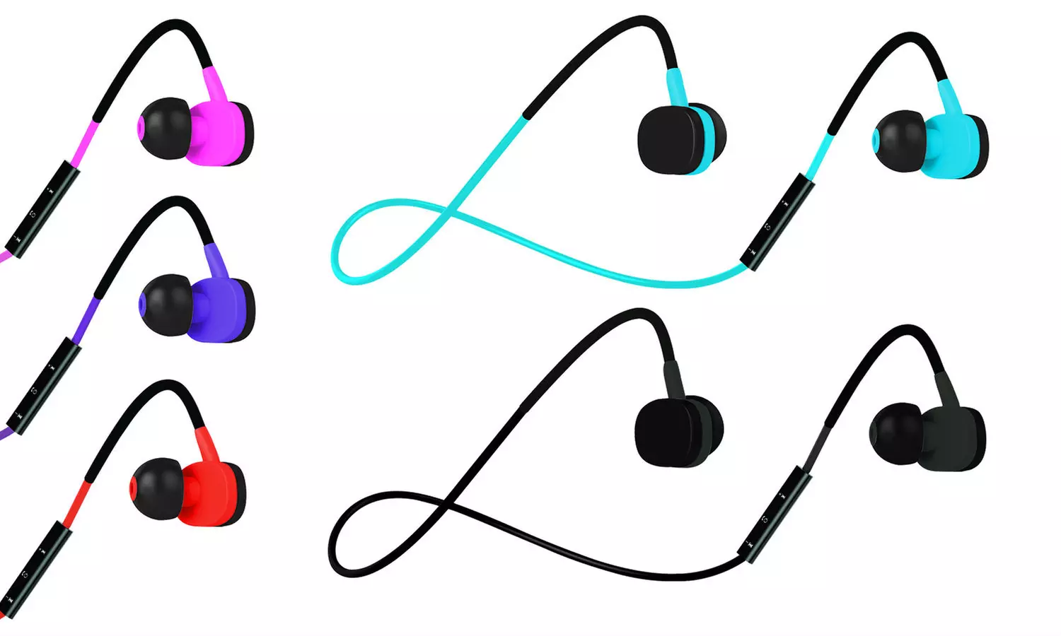 POM Gear Pro2Go Flex-Fit Wireless Bluetooth 4.0 Noise-Reducing Earbuds with Mic - Primary Image