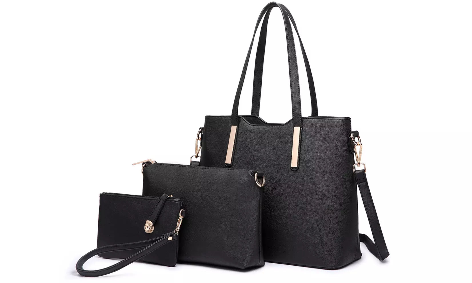 Three-in-One PU Leather Shoulder Bag Set