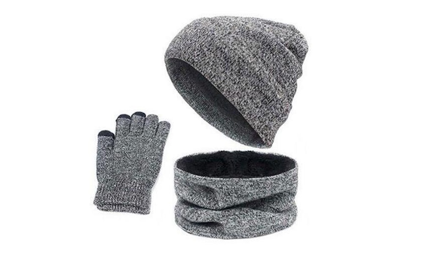 Image 9: 1x oder 2x 3-tlg. Set aus Wintermütze, Schal & Touchscreen-Handschuhen