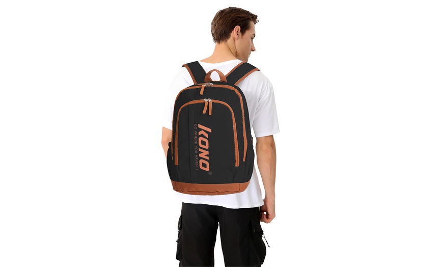 Image 35: 16L Contrasting Colours Waterproof Casual Backpack 