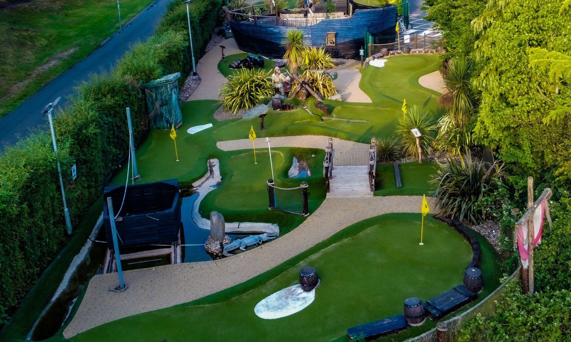 12 Holes Pirates Landing Adventure Golf with Pizza for Two or Four