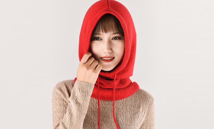 Image 15: Women's Winter Knitted Hood Beanie