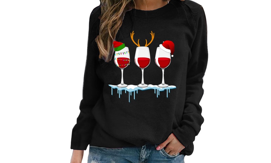 Image 7: Christmas Wine Glass Jumper