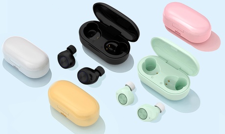 1 o 2 paia di cuffie Bluetooth con scatola di ricarica, disponibile in 5 colori