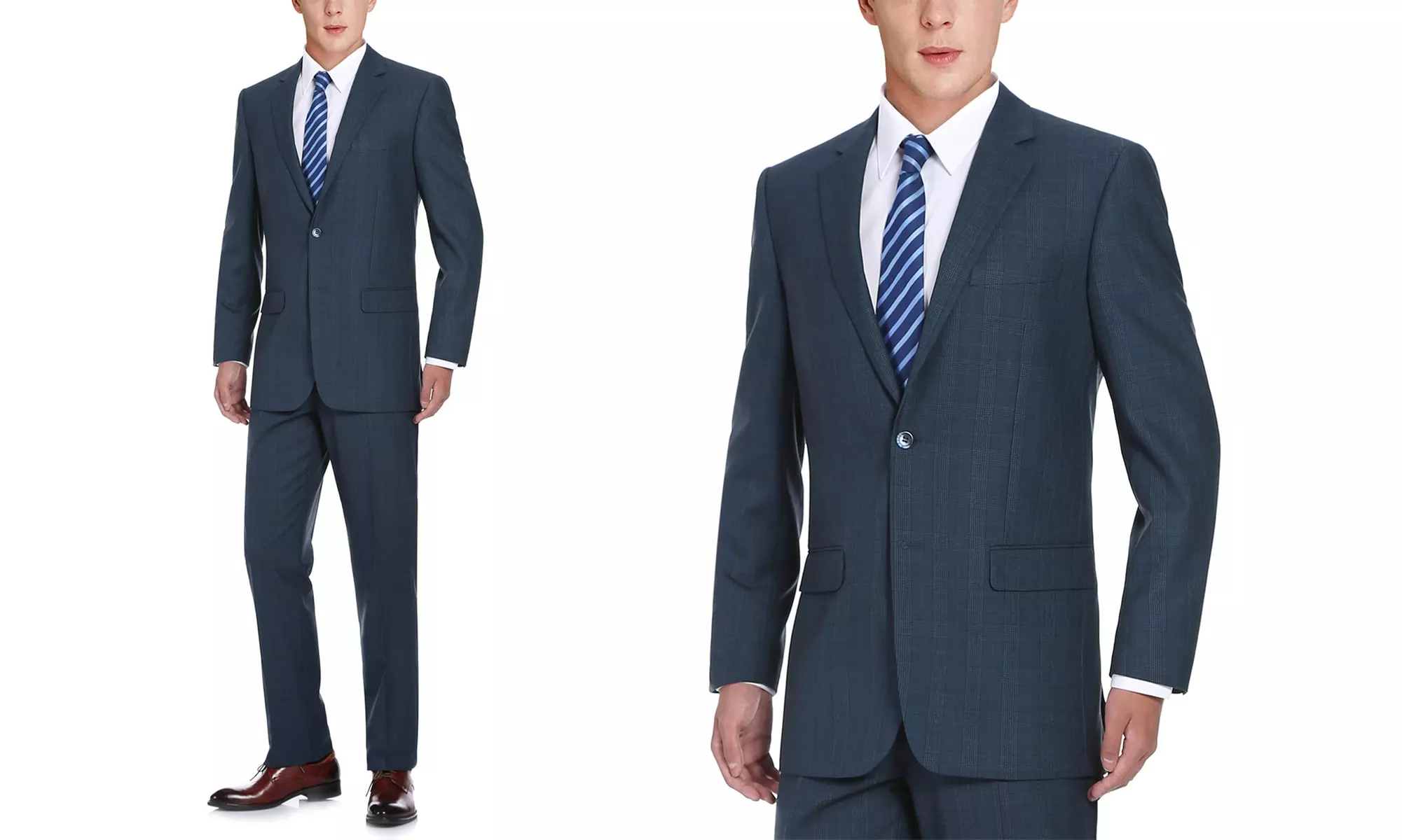Men's Classic-Fit Plaid Suit (2-Piece) - Second Medium