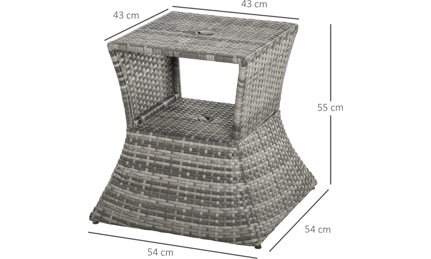 Image 7: Outsunny Outdoor Rattan Coffee Table