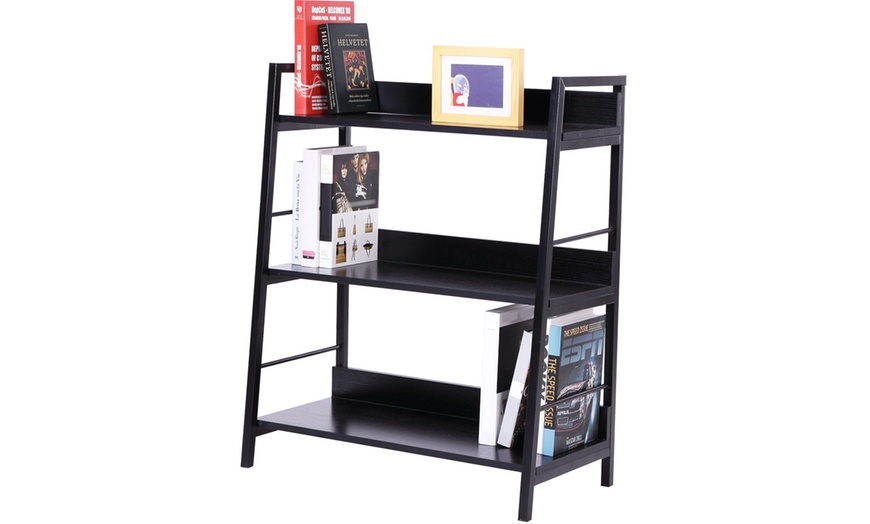 Image 2: HOMCOM Leaning Ladder Bookshelf