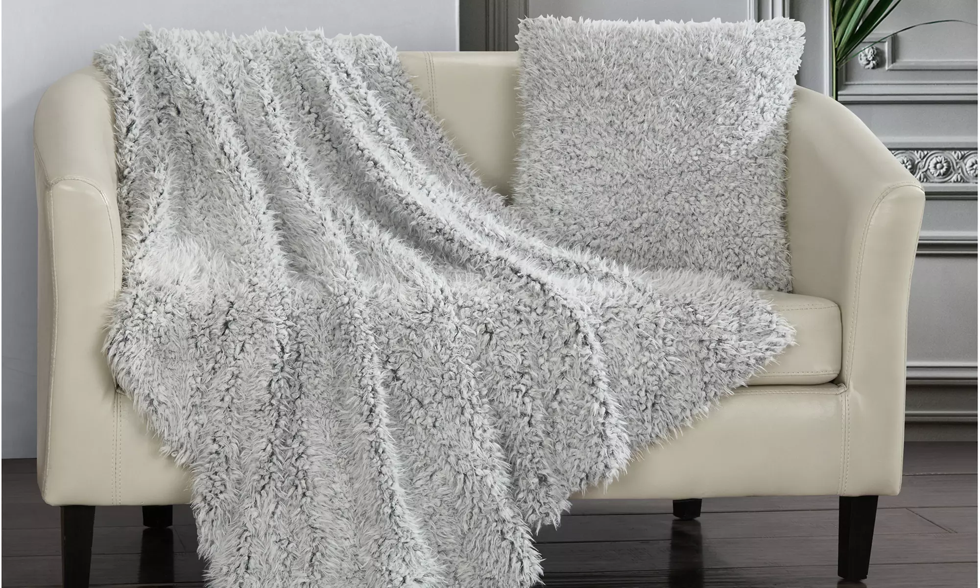 Plush Throw Blanket and Pillow Set - Primary Image