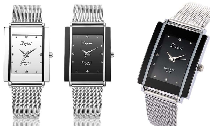 Image 1: Women's Silver Square Watch