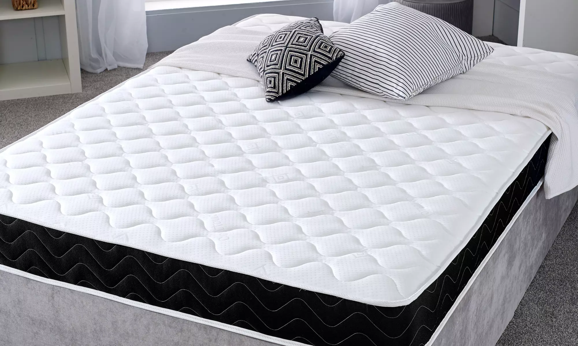 Black Quilted Hypoallergenic Memory Foam Sprung Mattress