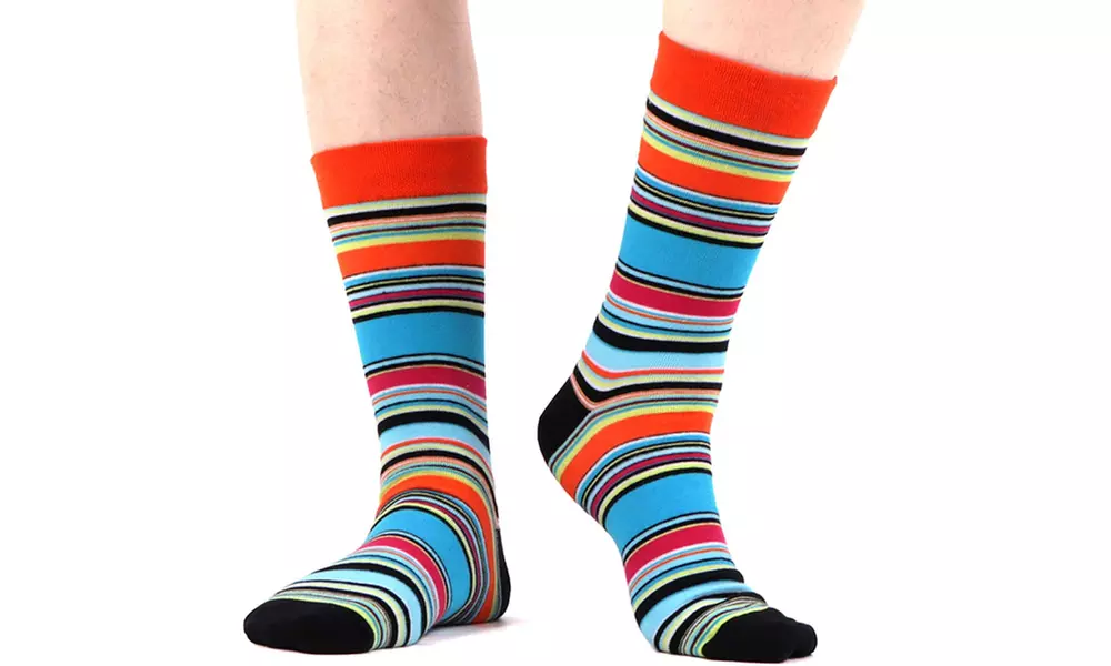 1, 4 ou 8 paires de chaussettes pour homme à motifs géométriques
