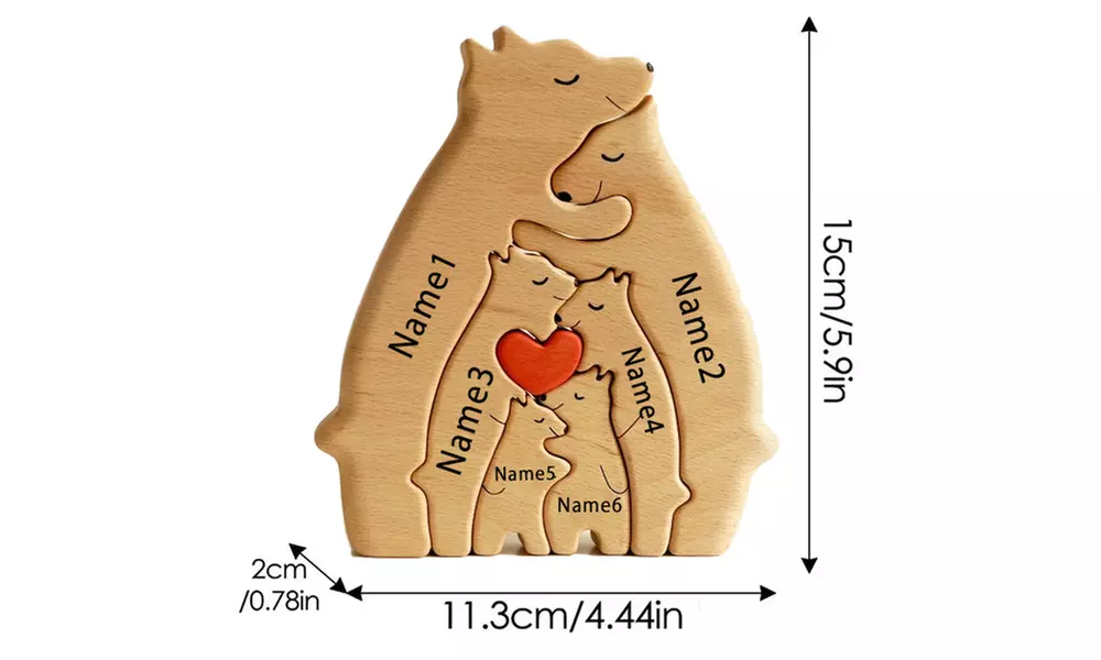 Custom Bear Family Puzzle Figurine: Perfect Gift for Any Occasion