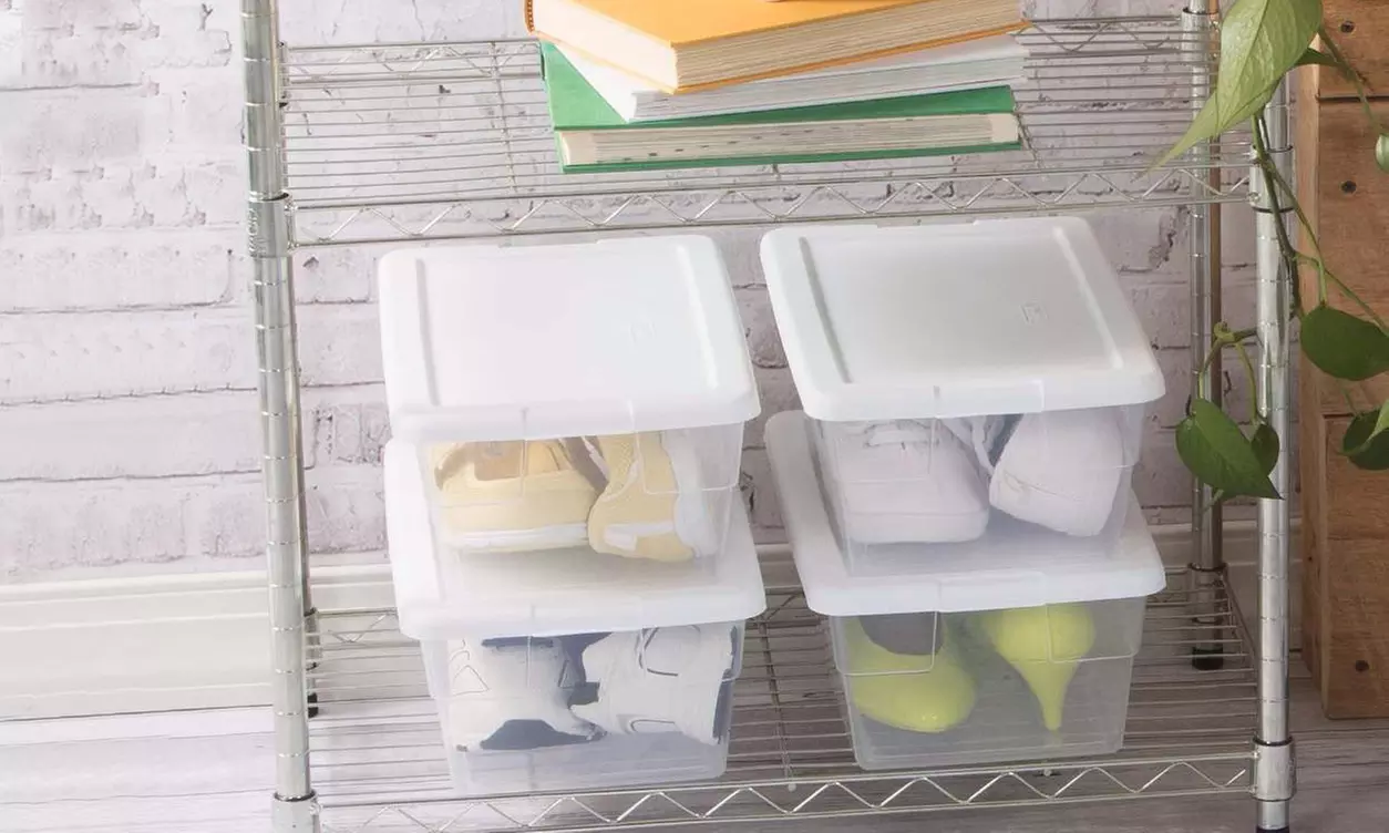 Stackable Shoe Storage Box or Storage Bin (12-Pack) - Primary Image