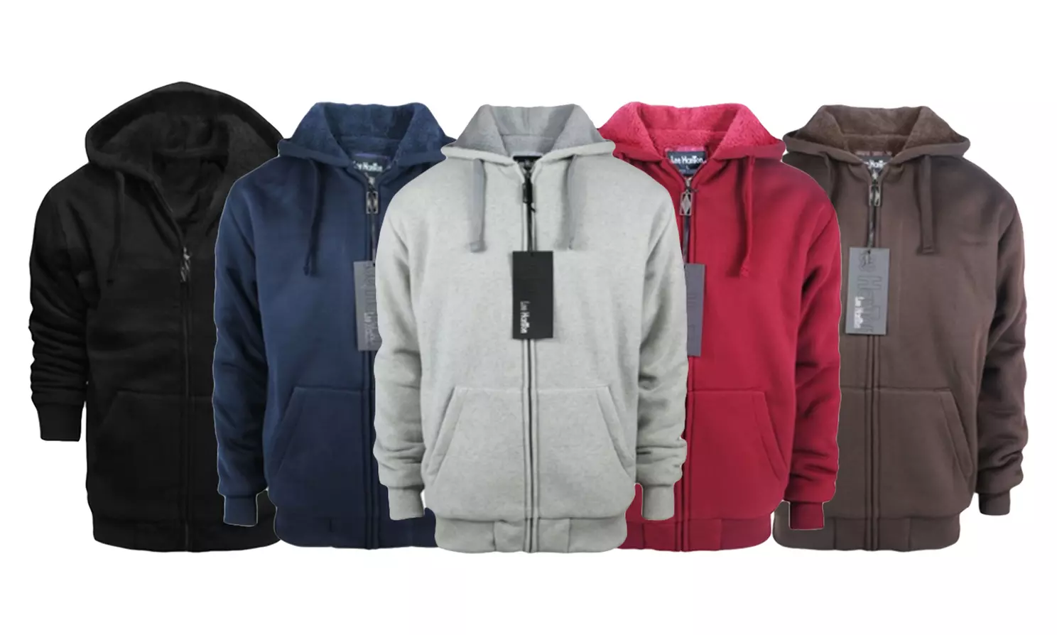 LeeHanTon Men's Solid Sherpa-Lined Hoodies (S-5XL) - Primary Image