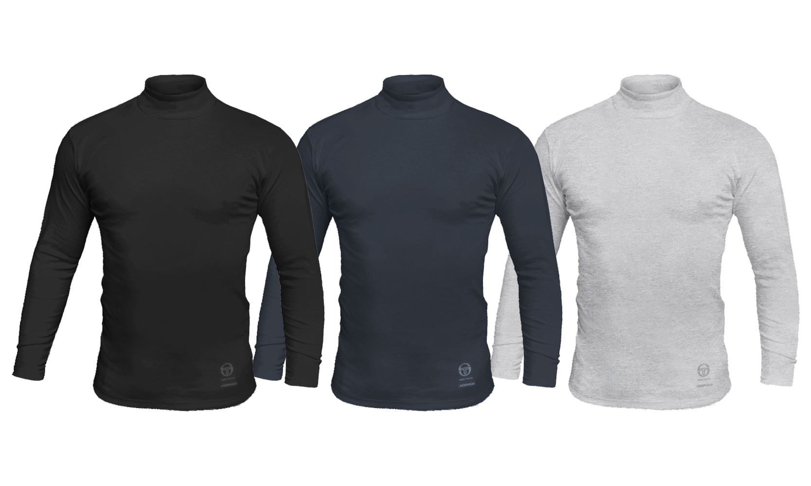 3er-Pack Sergio Tacchini Herren-Langarmshirt mit hohem Kragen