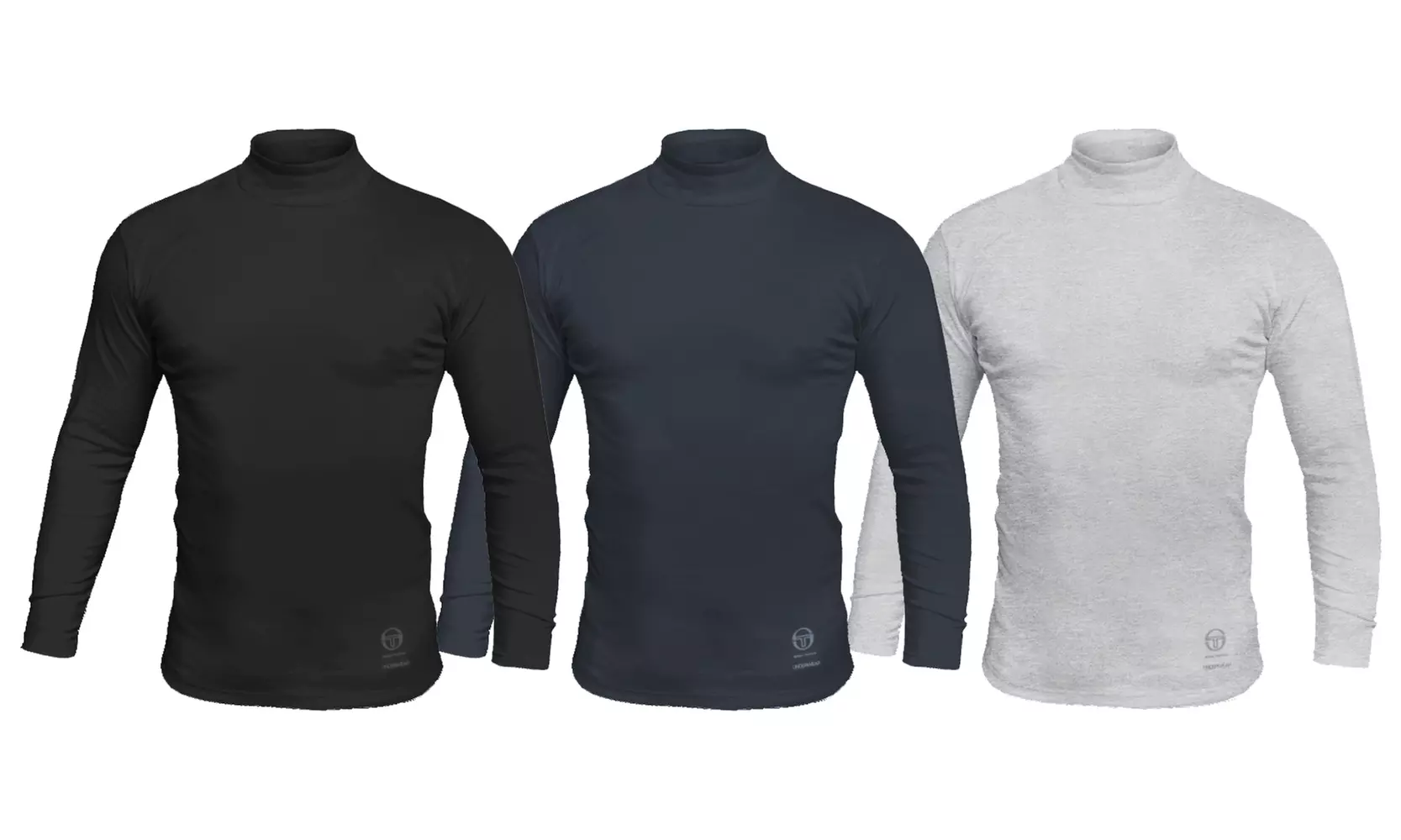 3er-Pack Sergio Tacchini Herren-Langarmshirt mit hohem Kragen