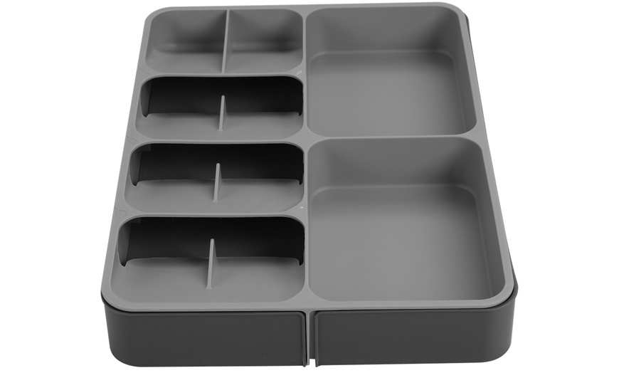 Image 1: 12-Compartment Expandable Cutlery Drawer Tray Organizer