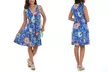 Women's Sleeveless Printed Partial-Zipper Front Closure Dresses. Plus Sizes Available. - Second Medium