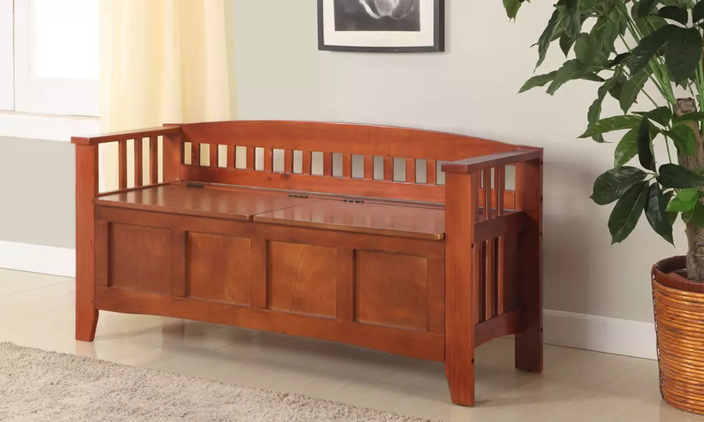 Walnut Storage Bench - Primary Image