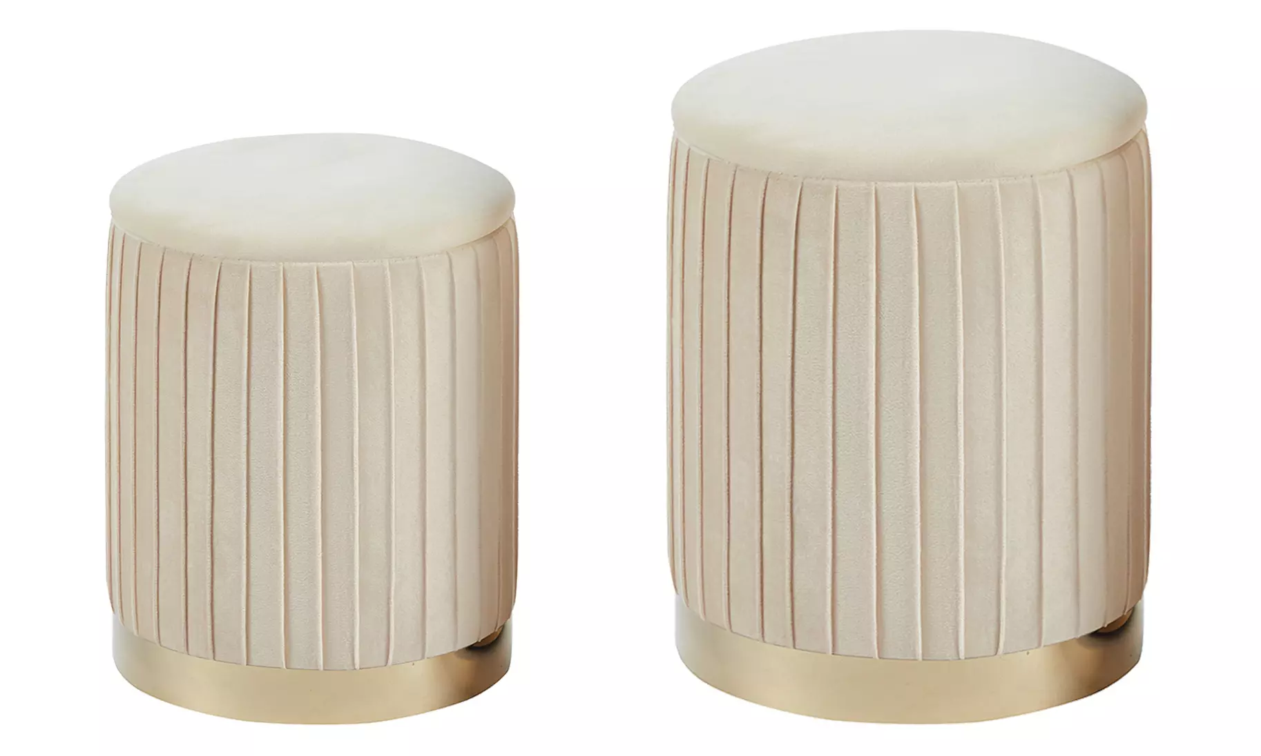 Set 2 velvet opberg-poefen