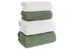 Juego de 4 toallas de baño de algodón suave combinadas en 2 colores - Second Medium