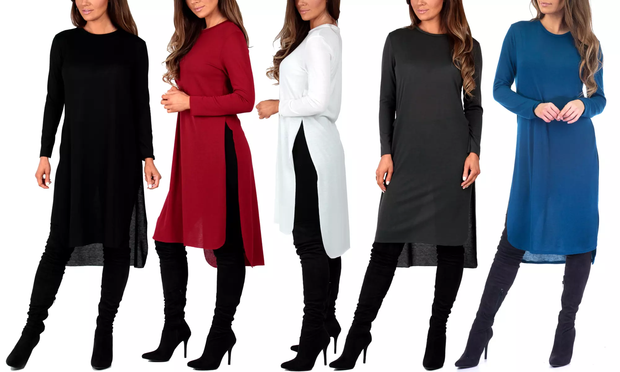 Women's Hacci Tunic with Fleece-Lined Leggings - Primary Image