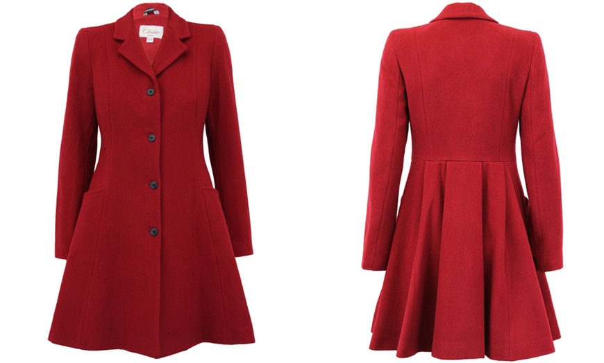 Image 4: Women's Wool Fit and Flare Coat