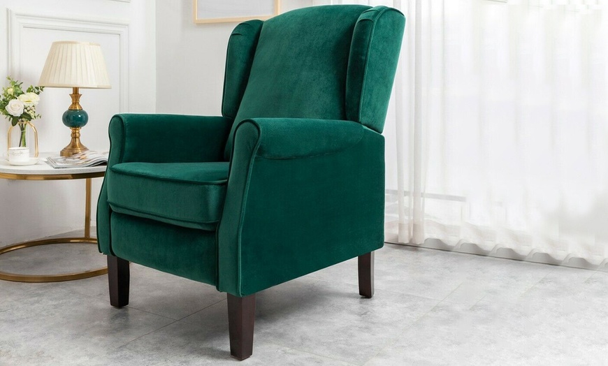 Image 5: Russell Wing-Back Recliner Armchair