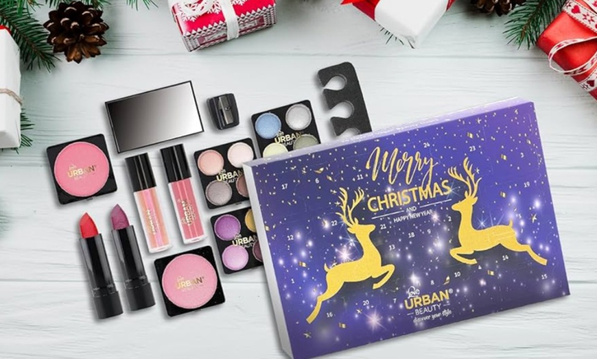 Image 1: 24-Day Xmas Cosmetics Love Urban Beauty Vegan Makeup Advent Calendar 