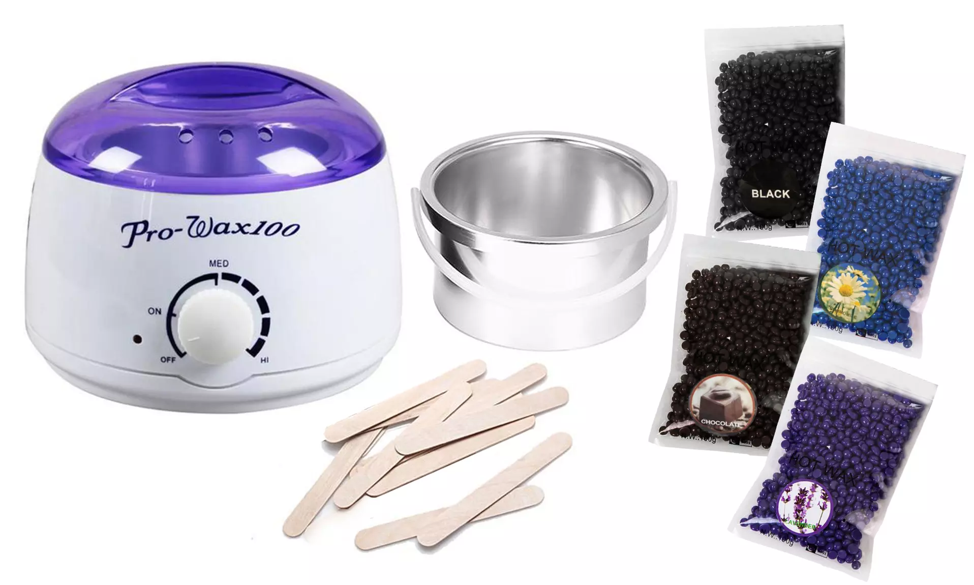 Hair-Removal Waxing Kit with Applicators and 4 Scents of Wax - Primary Image