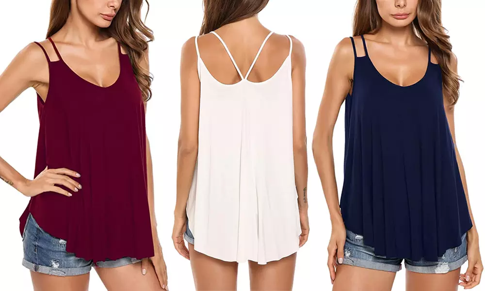 1 ou 2 tops fluides à double bretelles et dos nu - Primary Image